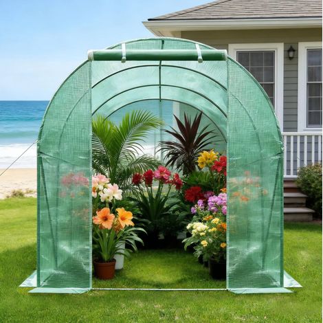 serra da giardino tunnel 200x300x190 cm verde OKMYHOME (1/5)