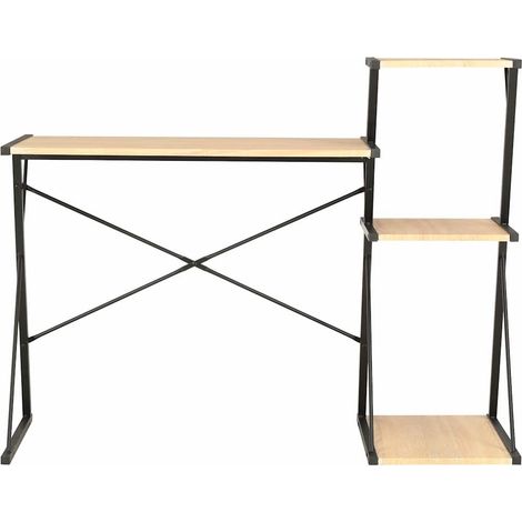 Maison Exclusive - Schreibtisch mit Regal Schwarz und Eiche 116×5 (1/5)