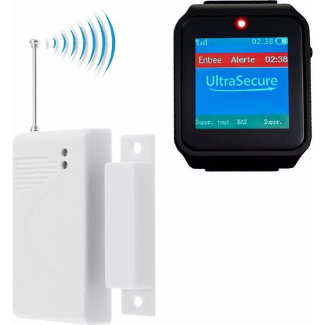 Kit d'alerte sans-fil détection d'ouverture sur Bipeur mobile IP67 - écran digital / BIP + LED + Vibration (1/5)