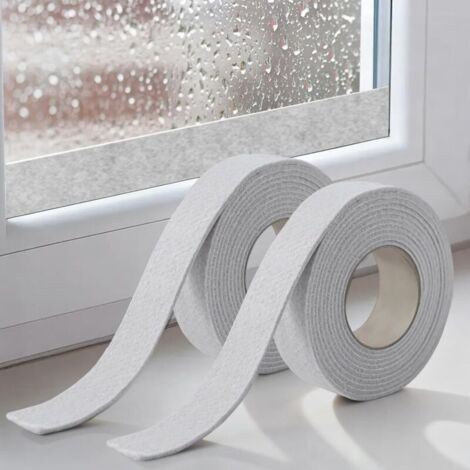Bandes adhésives absorbantes pour vitres, bandes anti-condensation, 200 x 3 cm, ruban adhésif en feutre de coton pour fenêtres (lot de 2,Beige) (1/5)