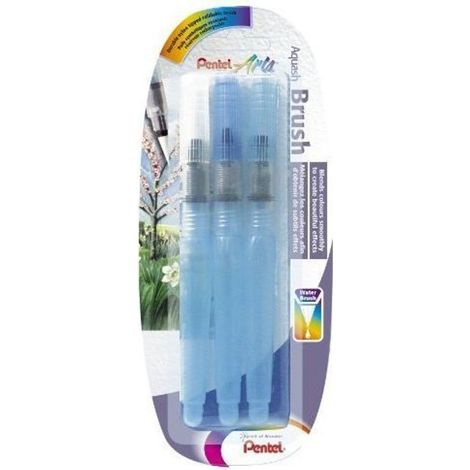 Pinceau avec Réservoir d'Eau - Pentel - Lot de 3 - Pointe Fine/Moyenne/Large