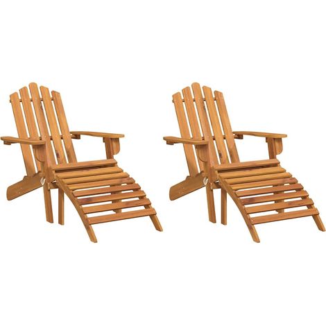 Sedie Giardino Adirondack Poggiapiedi 2pz Legno Massello Acacia vidaXL