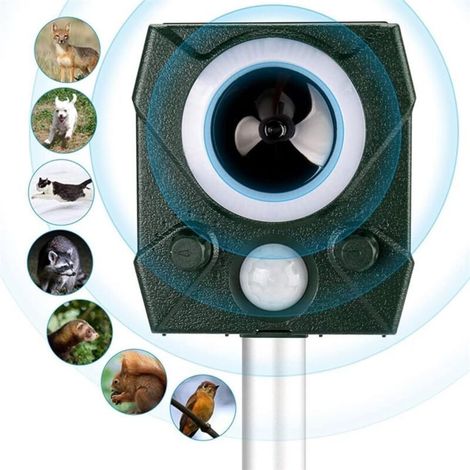 Solar Ultrasonic Pest Repeller for Outdoor Garden, Mouse Repellent, Keep Animals Away, PIR Sensor, Bird, Cat, Dog, Bat (1/4)