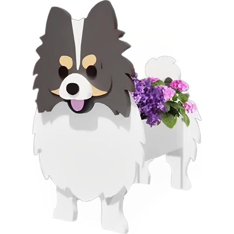 1 pot de fleurs Divers accessoire de portail, motif graffiti chien, PVC, 29×20×10 cm, pour jardin bureau intérieur (1/5)