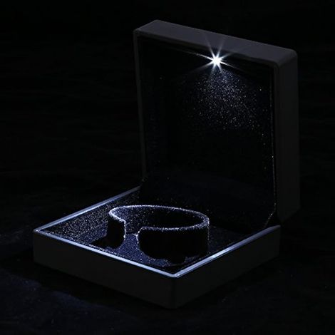 Coffret à bijoux avec lumière LED, vitrine pour colliers, bracelets et bagues, boîte de rangement pour mariage, fiançailles et Saint-Valentin (1/5)