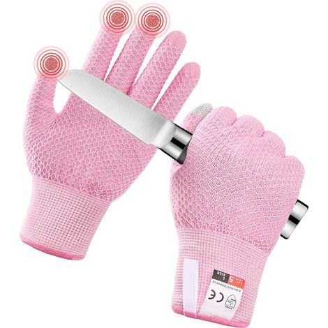 1 paires Gants de Travail, Gants Anti Coupures Enfant Femme, Gants de Coupe Protection de Niveau 5 pour Cuisine, Jardinage, Bricolage, Extérieur Explore Éviter Coupures (1/5)