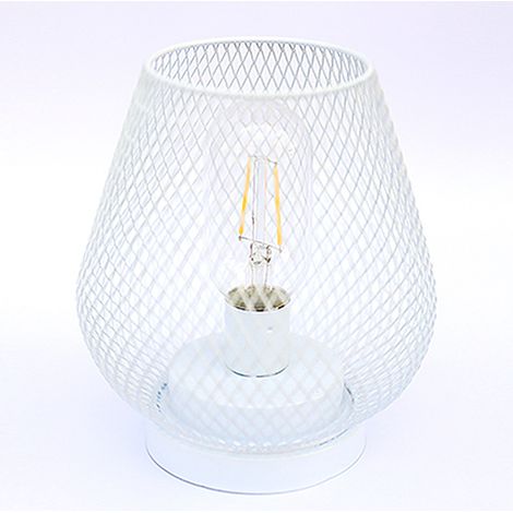 Lampe De Table - Abat-jour Ajouré En Métal - Dimmable 3 Niveaux - Commande Tactile - Pour Chevet Bureau Studio - 1 Pièce (1/5)