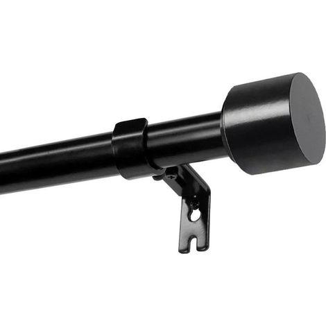 Tringle à rideaux extensible 18–28 pouces – diamètre 25 mm – barre noire réglable pour voilage et rideaux occultants (1/5)