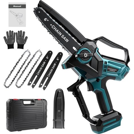 Tronçonneuse Sans Fil 6 Pouces Interface 18V, Moteur Sans Balais 600W Électrique (Sans Batterie) Avec 2 Chaînes, Compatible Avec Les Modèles Bl1820B, Bl1830B, Bl1840B, Bl1850B (1/5)