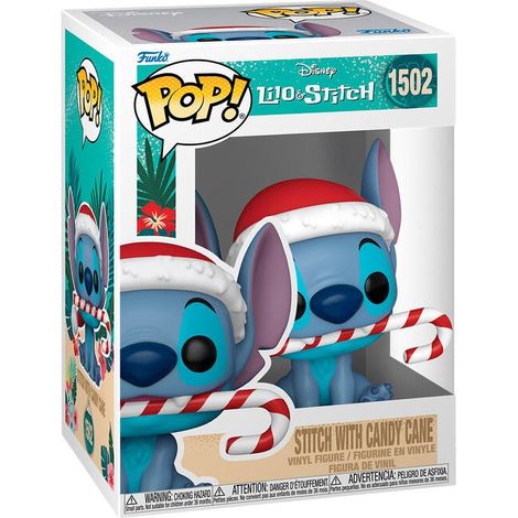 Disney Stitch Figurine with Candy Cane, Holiday Collectible (1/2)