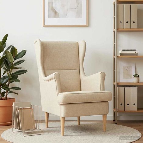 vidaXL poltrona Crema Tessuto (1/5)