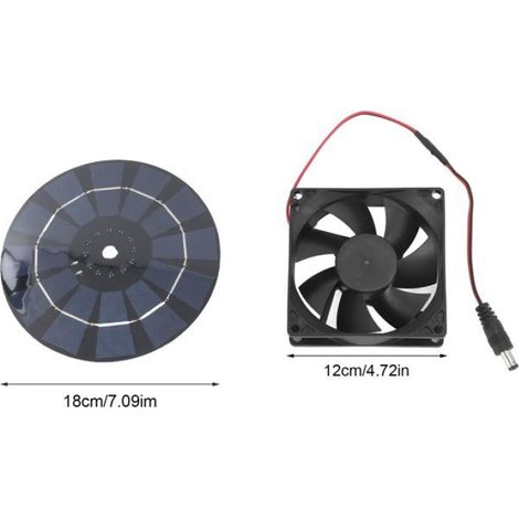 Ventilateur D Extraction Solaire - Panneau Solaire 10 W - Pour Boitier Pc Salle De Bain Camping Car Animalerie - 12 Cm - 1 Unite (1/5)