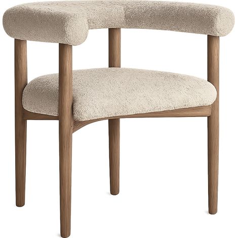 Chaise en tissu beige et bois de frêne KETAY – Style naturel (1/5)
