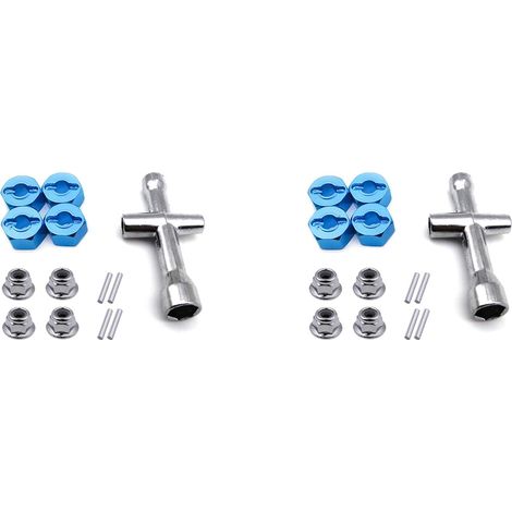 8X Adaptateur Hexagonal de Roue en MéTal 12Mm ÉPaisseur 7Mm Écrou de Blocage à Bride Clé Cruciforme pour 1/10 Stampede Slash RC Voiture, 2 (1/4)