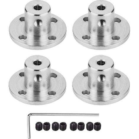 Connecteur d'accouplement de bride de 4 pièces, accessoire d'accouplement de modèle de guide rigide, raccords d'axe d'arbre pour moteurs de modèle RC bricolage, 3MM