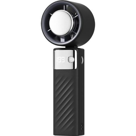 Ventilador portátil recargable por USB de 4000 mAh con pantalla LCD y mosquetón, enfriamiento turbo hasta -10 °C, para camping, viajes y oficina.