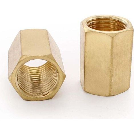 Connecteur pneumatique Ulisem 2 pièces, manchon en laiton 1/4 pouce, connecteur pneumatique à douille hexagonale de 21 mm de long, peut être utilisé pour connecter des outils pneumatiques (1/4)
