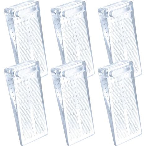 Arrêts de Portes 6pcs Antidérapante Cale Porte au Sol avec Hauteur Réglable cale porte caoutchouc souple Cale Porte de PVC Bloque Porte Sol Pour Tapis, Béton, parquets