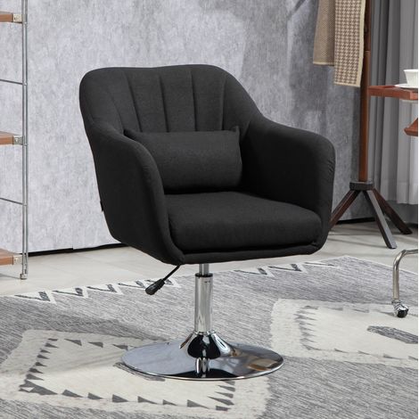 Fauteuil lounge noir en polyester, hauteur réglable 60 x 60 x 79-91 cm, 136 kg (1/5)
