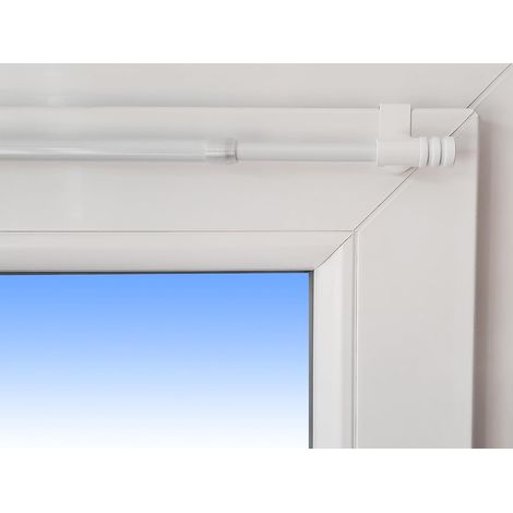 Tringle télescopique Blanc "Rapid Clic fixe 55–80 cm (Épaisseur pour fenêtre 15–20 mm) avec barre Spannfix (1/5)