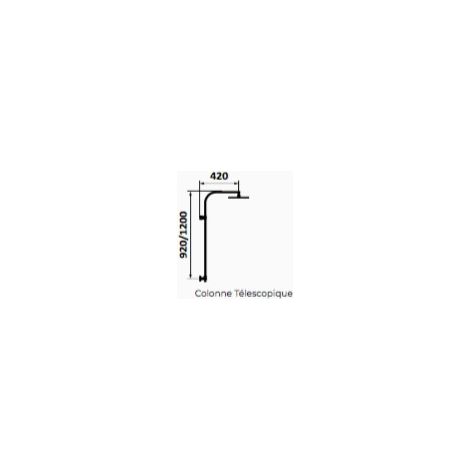 Mitigeur douche avec colonne gamme Time finition noir Colonne: Fixe