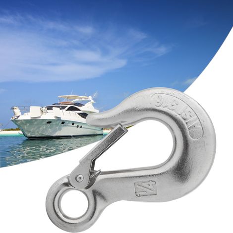 Crochet de remorquage robuste en acier inoxydable avec verrou de sécurité pour bateau et kayak, 1/4" (1/3)