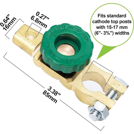 Interrupteur De Déconnexion Batterie - 12 V 125 A - Pour Moto Voiture Bateau Camionnette - Zinc Cuivré - 1 Pièce (1/5)