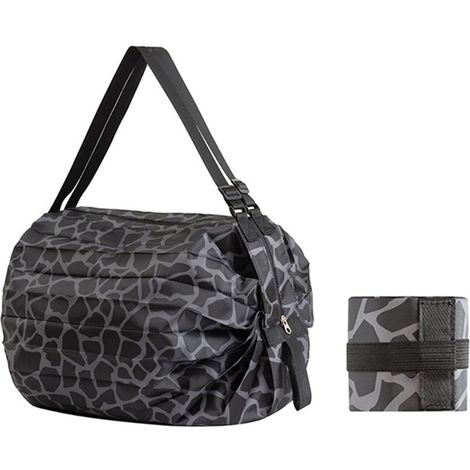 1 sac de sport Portable pliable sac à provisions grande capacité multifonctionnel sac de rangement sport voyage sac à bandoulière noir imprimé léopard (1/5)