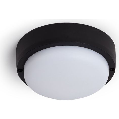 Plafonnier LED Extérieur Rond 15W Hublot Black IP65 Ø140 mm 4000K Blanc neutre