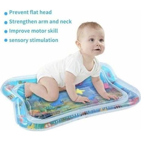 pair Tapis d\\'eau gonflable pour bébé,Tapis de Jeu en PVC Imperméable,66 x 50cm Tapis de jeu gonflable à coussin d\\'eau pour enfants (1/4)