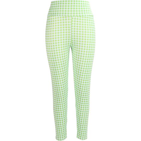 Legging de sport femme vert - Pantalon fitness running yoga avec gaine ventre, extensible pour running et entraînement (1/5)
