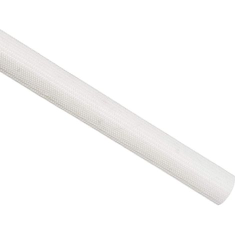 Gaine Isolation Tresse 9.8Pied-12mm Haute Température Silicone Fibre Verre Manchon Blanc (1/5)