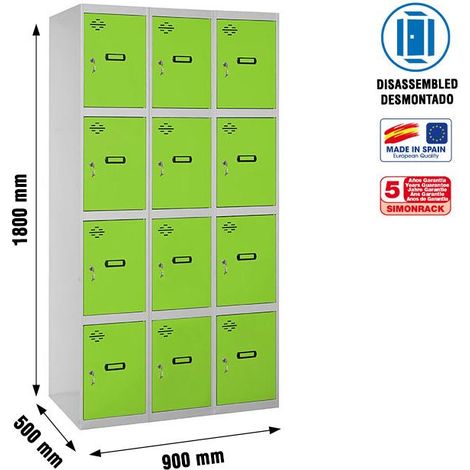 Simonrack Armadio scarpiera esterno metallizzato grigio verde 1800x900x500