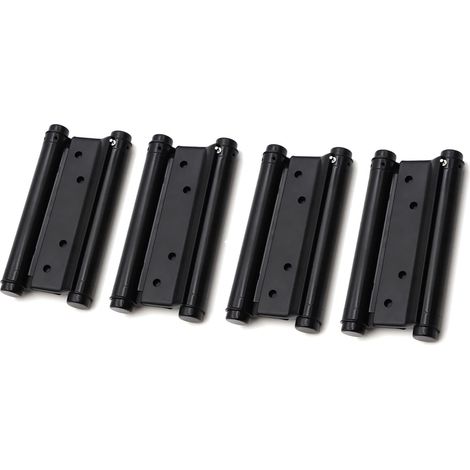 Set mit 2 Paar Doppeltürbändern aus schwarzem Edelstahl, 76 mm