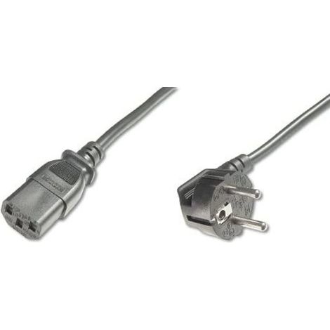 Diverse DIGITUS Netzanschlusskabel - 5,0 m - CEE 7/7 (F-Typ) 90° auf C13 - Stecker/Stecker - H05VVV-F3G - 1,0 mm² - 1,0 mm² - 1,0 mm² - 1,0 mm