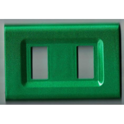TrAdE Shop Traesio - Placchette Placche In Abs Serie Magic Elite Bticino Compatibili Color Copriprese - Verde Metallizzato -5 fori     -