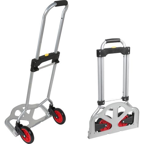 Randaco Diable pliable chariot de transport 60 kg Châssis télescopique en acier poli Poignée antidérapante (1/5)