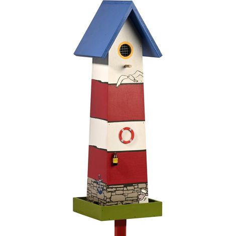 Dobar Vogelburg Leuchtturm 19,5 x 19,5 x 60 cm Vogelhaus