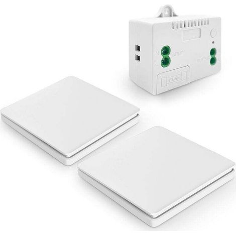 Interruptor inalámbrico autoalimentado, sin pilas, mando a distancia inalámbrico para luces y aparatos eléctricos, impermeable y seguro, instalable directamente en un baño (1/5)