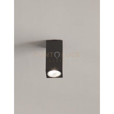 PLAFONIERA ALOA ATTACCO GU10 NERA H.12CM IP20