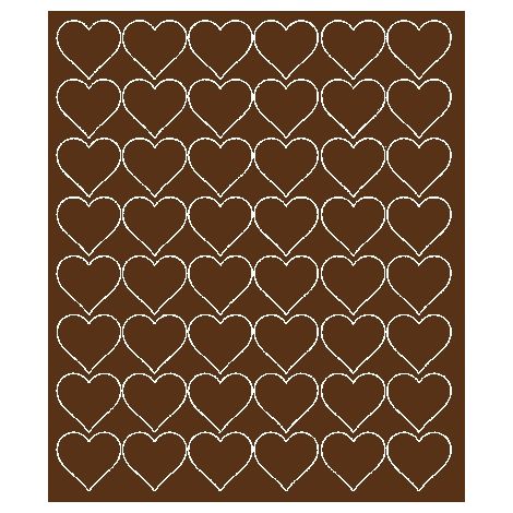 Autocollants en forme de cœur pour la Saint-Valentin, 3 cm, 48 pièces, marron brillant