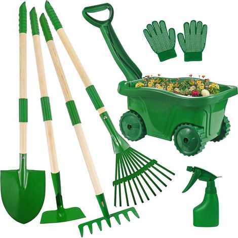 Ensemble de 6 outils jardinage pour enfants avec râteau les tout-petits (1/4)