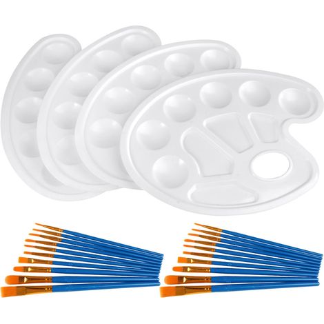 4 Pièce Palette de Mélange en Plastique Blanc (1/5)