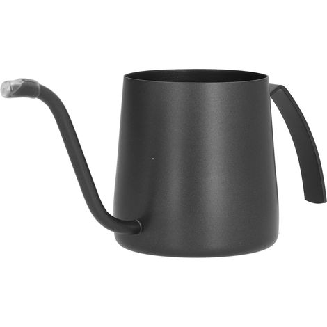 Cafetière en acier inoxydable à bec long et étroit, col de cygne, non revêtue, pour la maison, noire, 350 ml (1/5)