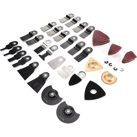 Lot de 120 accessoires multifonction oscillant lames scies acier carbone détente rapide pour découper métal bois plastique (1/5)