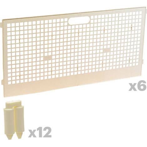 Kit 6 panneaux + 12 charnières pour parc à poussins modulable