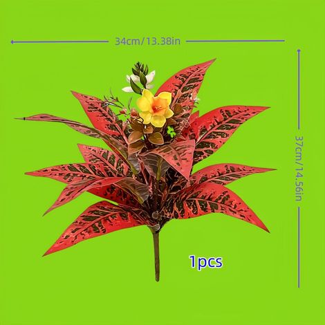 Plantes Artificielles Extérieur 2 Bundles – Faux Arbuste Décoratif Rouge Automne Résistant UV pour Jardin Balcon Terrasse Décoration