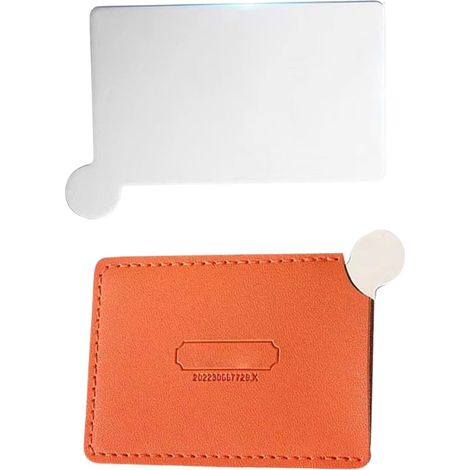 Miroir De Poche Produits De Toilette en Acier Inoxydable Résistants Aux avec étui en cuir PU petite glace de sac Filles, Dortoir, Adolescentes, École, Bureau, Danse, (1/5)