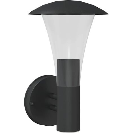 Applique murale d'extérieur noir acier inoxydable