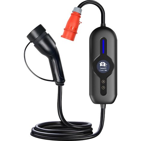 Cargador portátil para vehículos eléctricos, corriente ajustable, función de temporizador, tipo B 11KW, TIPO 2 (1/2)